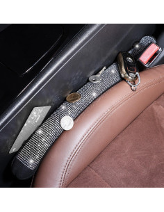 Relleno Espacio Asientos Coche Briwill 2 Piezas Rhinestone Plata 2