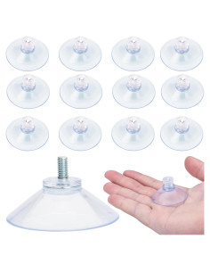 Ventosas de Succión AccEncyc 40 mm Transparentes 12 Pcs
