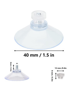 Ventosas de Succión AccEncyc 40 mm Transparentes 12 Pcs 2