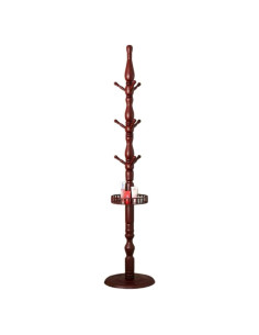 Perchero de Madera Abeto SUOHUI 9 Ganchos Rojo Oscuro 180 cm