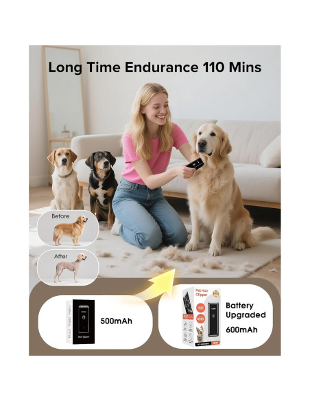Cortadora de Pelo Inalámbrica Marvljojo para Perros y Gatos