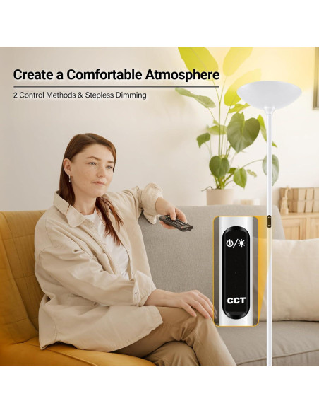 Lámpara de Pie LED BoostArea 30W Regulable con Control Remoto