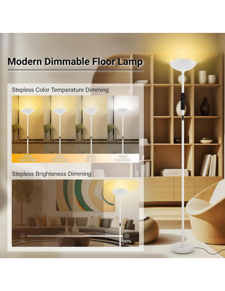 Lámpara de Pie LED BoostArea 30W Regulable con Control Remoto