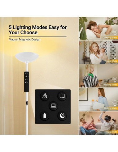 Lámpara de Pie LED BoostArea 30W Regulable con Control Remoto