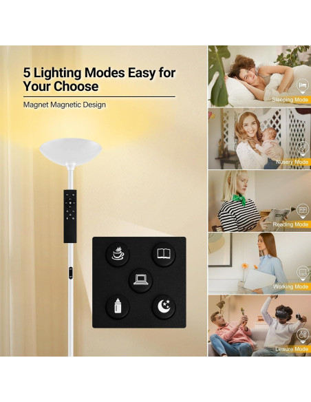 Lámpara de Pie LED BoostArea 30W Regulable con Control Remoto