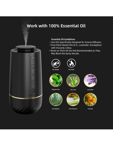 Difusor de Aceite Esencial Sin Agua 2ndAroma Negro 10ml