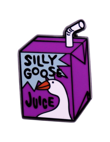 Pin de Esmalte Ganso Tonto Morado - Broche de Solapa