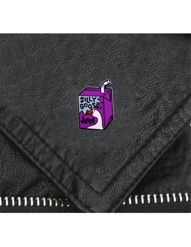 Pin de Esmalte Ganso Tonto Morado - Broche de Solapa