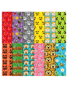 24 Hojas de Papel de Scrapbook Pixel SJJCHU 30x30 cm