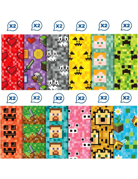 24 Hojas de Papel de Scrapbook Pixel SJJCHU 30x30 cm