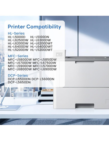 Tóner Compatible TN-850 Alto Rendimiento 2 Paquetes Brother