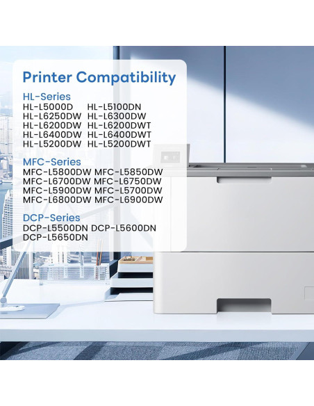 Tóner Compatible TN-850 Alto Rendimiento 2 Paquetes Brother