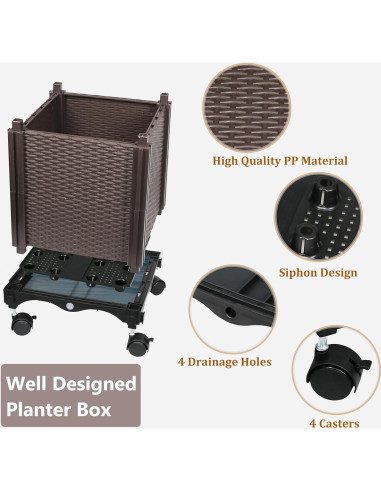 Caja de Jardín Elevada Sunnyglade 2 Pcs con Enrejado 160 cm