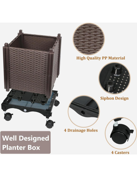 Caja de Jardín Elevada Sunnyglade 2 Pcs con Enrejado 160 cm
