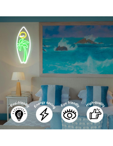 Luz de Neón Tabla de Surf Kullneon 42x17 cm Regulable