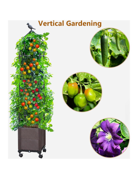 Caja de Jardín Elevada Sunnyglade 2 Pcs con Enrejado 160 cm