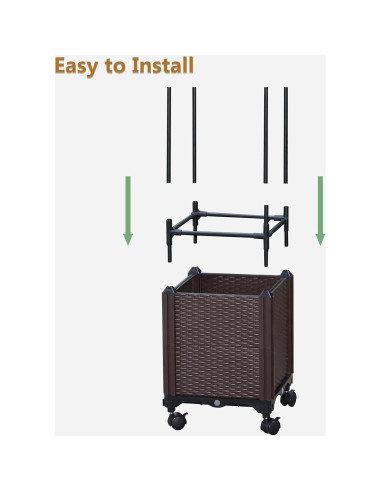 Caja de Jardín Elevada Sunnyglade 2 Pcs con Enrejado 160 cm