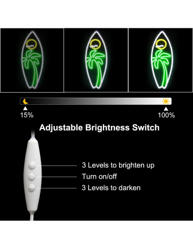 Luz de Neón Tabla de Surf Kullneon 42x17 cm Regulable
