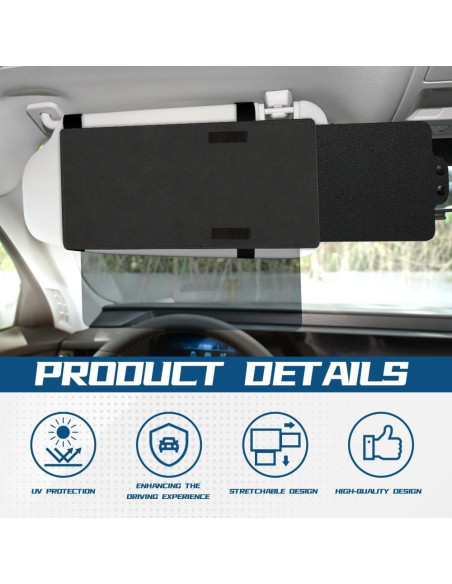 Extensor de Visera Solar Kutyun Polarizado Ajustable 31.1cm