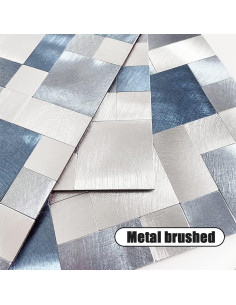 Azulejos Autoadhesivos BeNice 5 Piezas Azul Mosaico Metálico 2