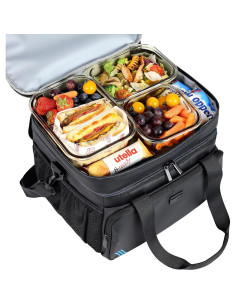 Bolsa Térmica ZEEMO 19L Aislada Impermeable Plegable Negra 2