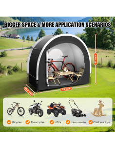 Cobertizo de Almacenamiento para Bicicletas Cepkquis 3 Bicicletas 210D 2