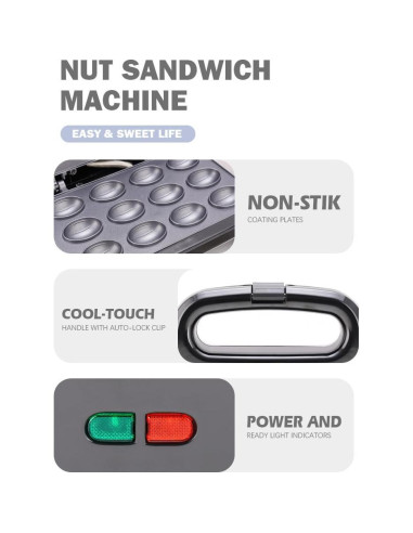 Fabricante de Galletas de Nuez KAGOR 12 Huecos 750W