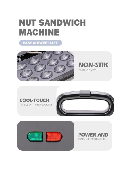 Fabricante de Galletas de Nuez KAGOR 12 Huecos 750W Fabricante de Galletas de Nuez KAGOR 12 Huecos 750W