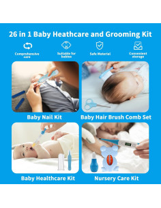 Kit de Cuidado para Bebés 26 en 1 - Cortador Eléctrico Azul 2