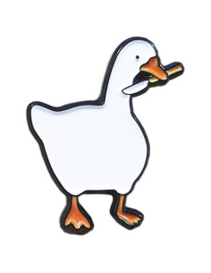 Broche de Esmalte Duro Ganso LoneFox 2.5x2.0cm Zinc