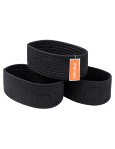 Cestas de Almacenamiento Kriitools 3 Paquetes 33x22x13 cm Algodón Negro