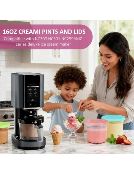 Recipientes Ninja Creami 4 Pints 16oz Libre BPA Apto Lavavajillas