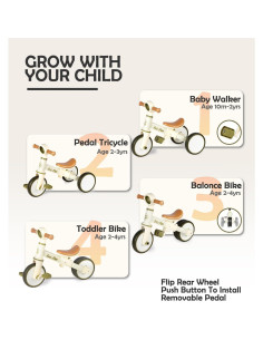 Bicicleta de Equilibrio 4 en 1 LOL-FUN para Niños 1-4 Años 2