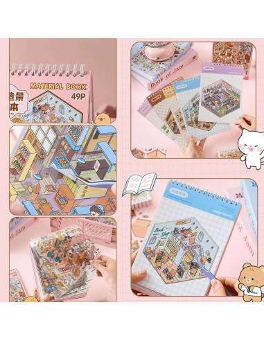 Libro de Pegatinas 3D DIY TIYIMIYUXU - 20 Escenas Creativas