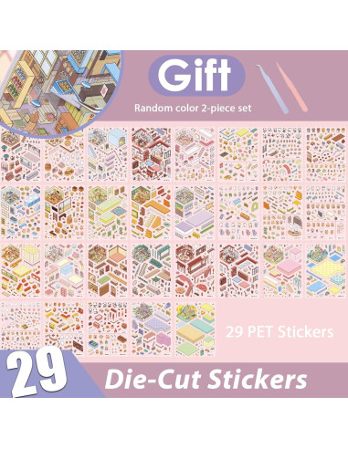 Libro de Pegatinas 3D DIY TIYIMIYUXU - 20 Escenas Creativas