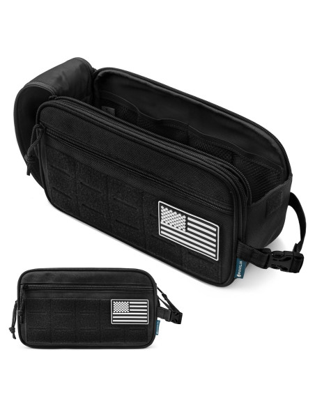 Bolsa de Aseo Táctica PAVILIA Negra 27.9x11.4x15.2 cm