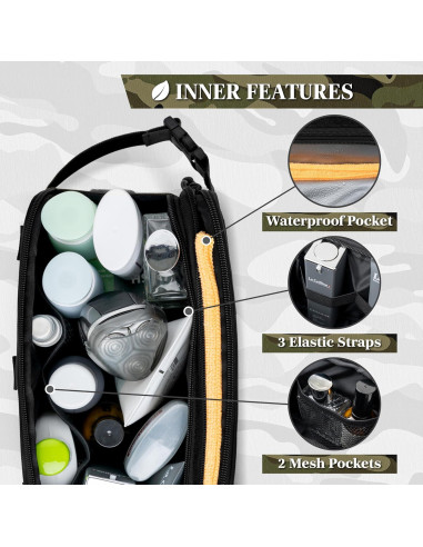 Bolsa de Aseo Táctica PAVILIA Negra 27.9x11.4x15.2 cm