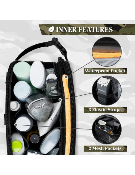 Bolsa de Aseo Táctica PAVILIA Negra 27.9x11.4x15.2 cm