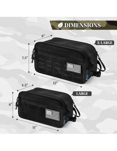 Bolsa de Aseo Táctica PAVILIA Negra 27.9x11.4x15.2 cm