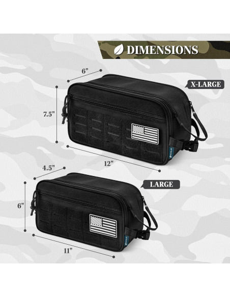Bolsa de Aseo Táctica PAVILIA Negra 27.9x11.4x15.2 cm