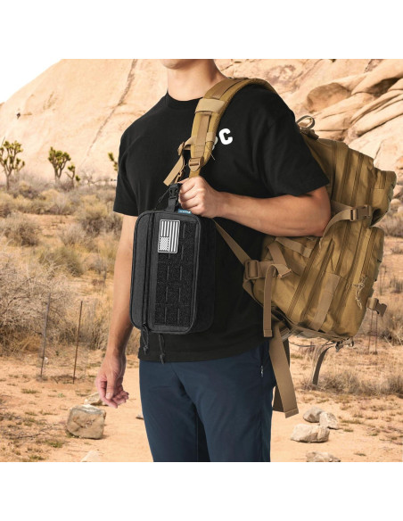 Bolsa de Aseo Táctica PAVILIA Negra 27.9x11.4x15.2 cm