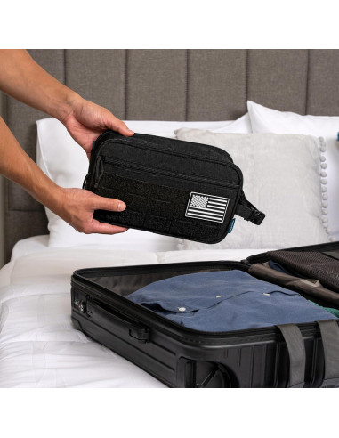 Bolsa de Aseo Táctica PAVILIA Negra 27.9x11.4x15.2 cm