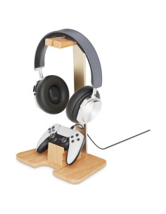 Soporte para Controlador y Auriculares CUIWHRL Madera Dorada