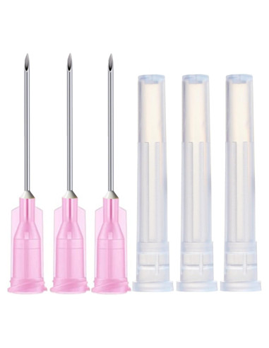 Paquete de 100 agujas de inyección estériles Expesumas 18Ga 2.54cm