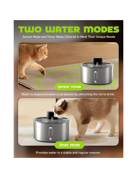 Fuente de Agua para Gatos Nasebila 3.2L Acero Inoxidable Sin Bomba Fuente de Agua para Gatos Nasebila 3.2L Acero Inoxidable Sin Bomba