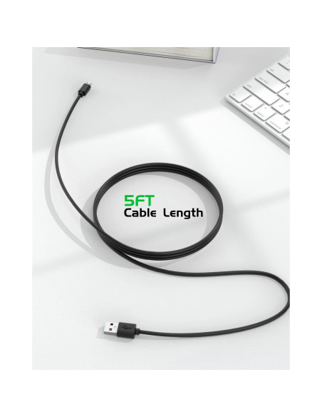 Cable de Carga Micro USB Superer 1.52m para PS4, Xbox, Roku