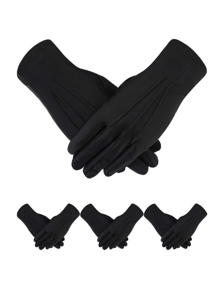Guantes de Vestir Negros Sumind 4 Pares Spandex Adulto