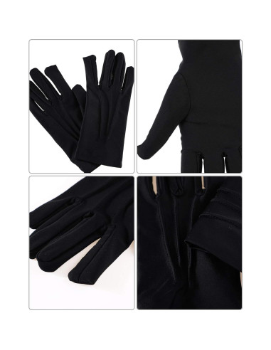 Guantes de Vestir Negros Sumind 4 Pares Spandex Adulto