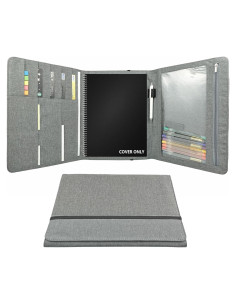 Funda Folio SivaLife A4 Gris con Organizador y Bucle para Bolígrafo