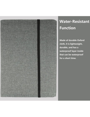 Funda Folio SivaLife A4 Gris con Organizador y Bucle para Bolígrafo